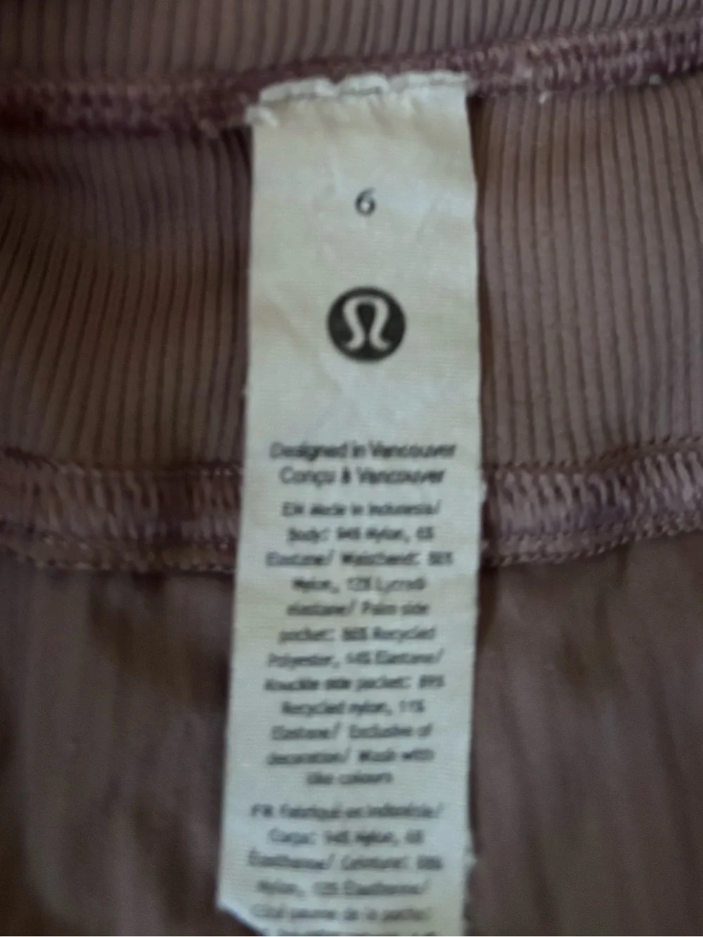 Lululemon On The Fly Shorts Size 6 Mauve Purple Drawstring